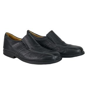 Sandro Moscoloni Black Loafers Mens Size 13 D Slip On Shoes Pebble Leather